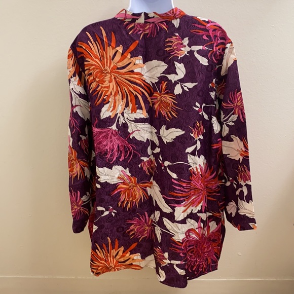 Poeme by Citron Purple Floral Tunic Top 2X - Picture 4 of 5